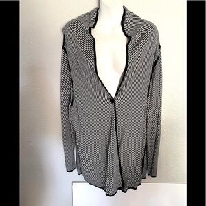 CHARTER CLUB woman’s black zig zag pattern cardigan sweater size 3X